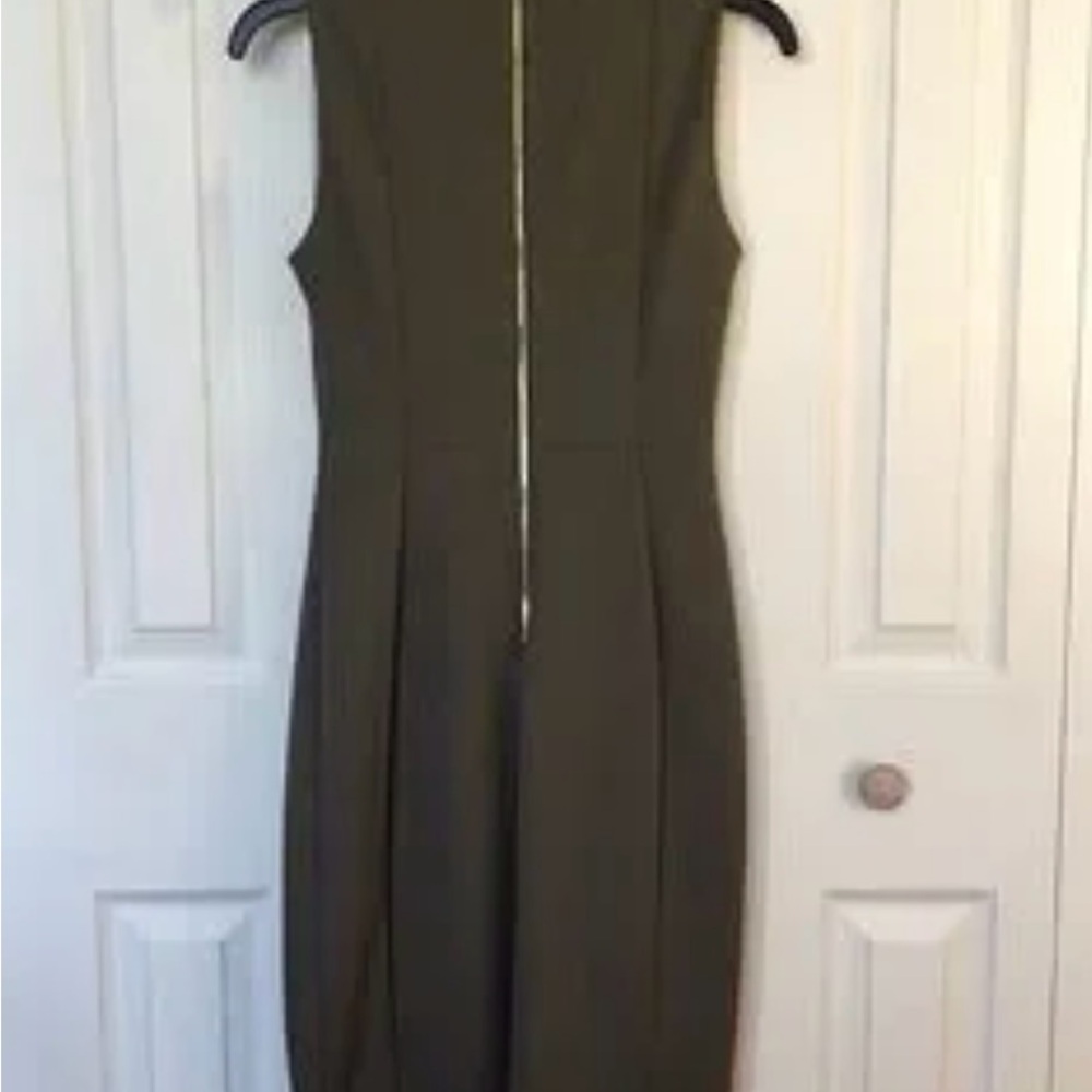 Calvin Klein Olive Sleeveless Midi Dress- new without tags - Picture 2 of 3